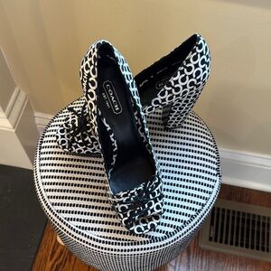 Coach Black and White Polka Dot Heels